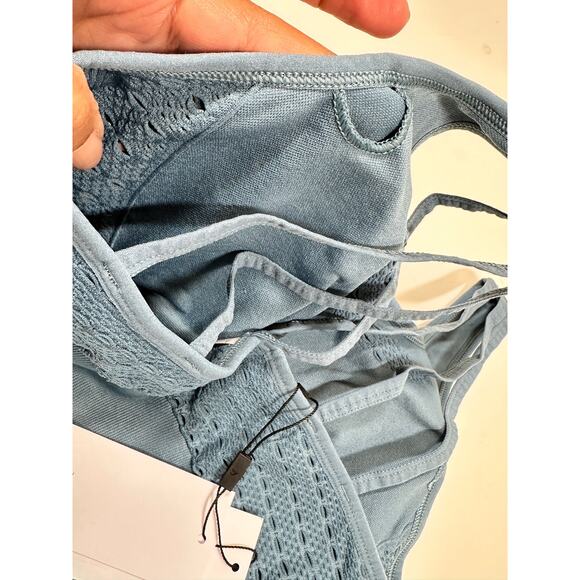 Gymshark Energy+ Seamless Crop Top Blue Stone Sz Small Brand New - Picture 7 of 7